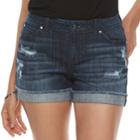 Women's Jennifer Lopez Rockin Cuffed Jean Shorts, Size: 4, Dark Blue
