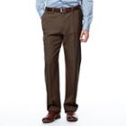 Big & Tall Haggar&reg; Eclo&trade; Stria No-iron Classic-fit Flat-front Dress Pants, Men's, Size: 48x32, Brown