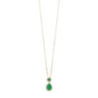 10k Gold 1/6 Carat T.w. Diamond & Emerald Teardrop Pendant Necklace, Women's, Size: 18, Green