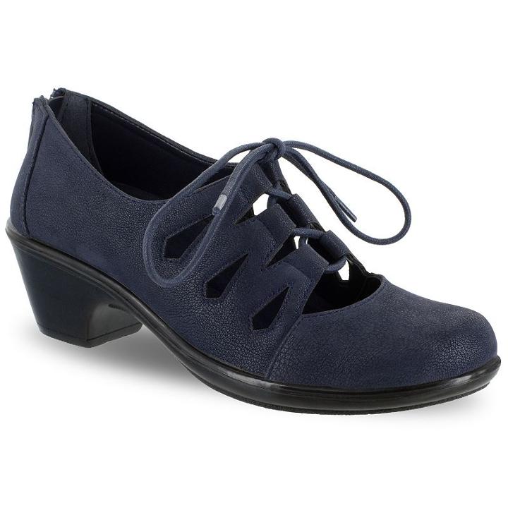 Easy Street Gildy Women's Ghillie Casual Shoes, Size: Medium (5), Blue (navy)