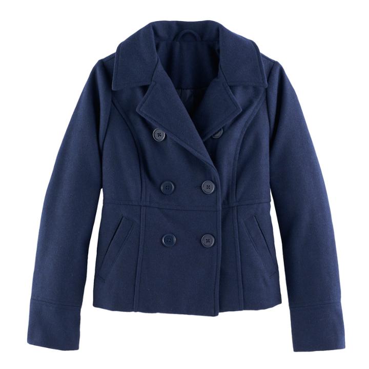 Girls 7-16 So&reg; Faux Wool Peacoat, Size: 14, Blue (navy)