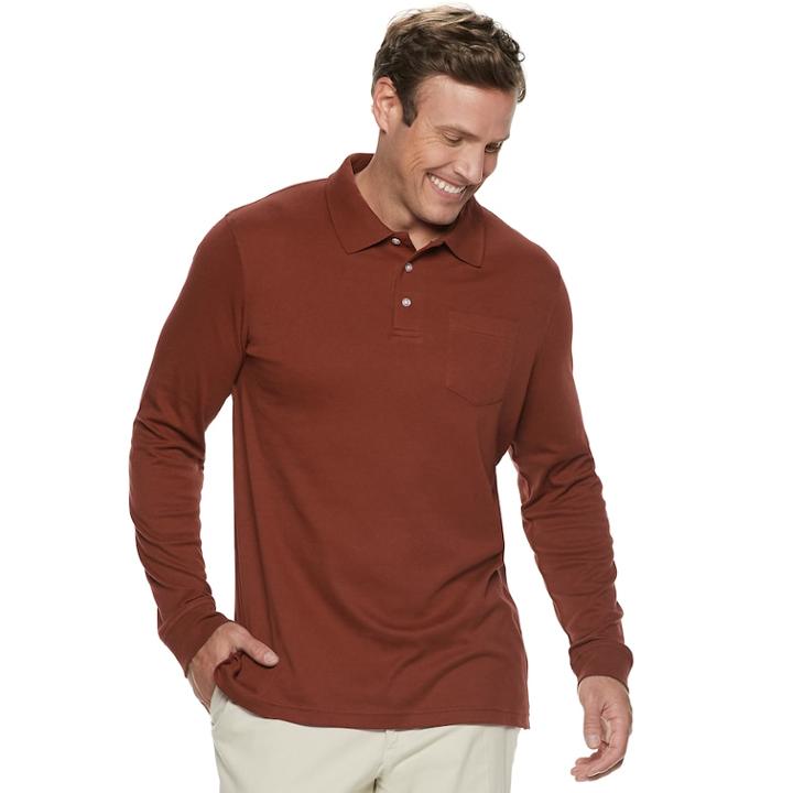 Big & Tall Croft & Barrow&reg; Classic-fit Easy-care Polo, Men's, Size: L Tall, Dark Red