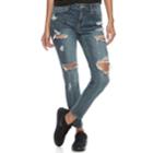 Juniors' Almost Famous Blown Out Ripped Skinny Jeans, Teens, Size: 11, Dark Blue
