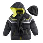 Boys 4-7 I-extreme 3-pc. Colorblock Puffer Jacket, Hat & Scarf Set, Size: 6, Black