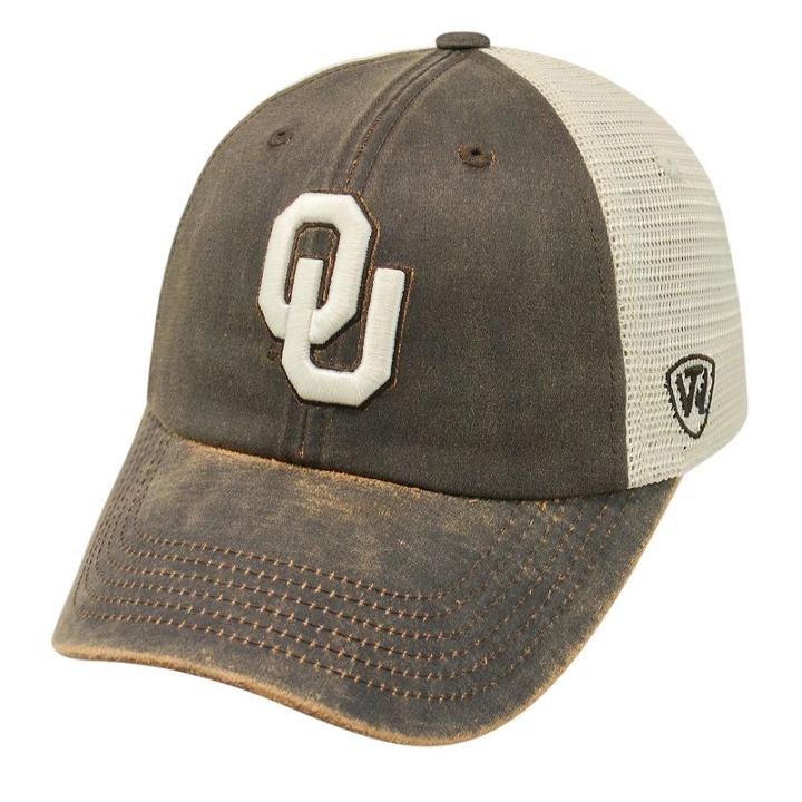 Top Of The World, Adult Oklahoma Sooners Scat Adjustable Cap, Med Brown
