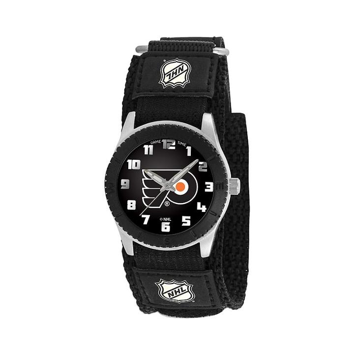 Game Time Rookie Series Philadelphia Flyers Silver Tone Watch - Nhl-rob-phi - Kids, Boy's, Black