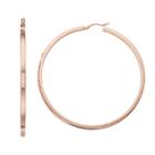 Amore By Simone I. Smith 18k Rose Gold Over Silver Hoop Earrings, Women's, Pink