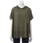 Madden Nyc Hooded Jersey Poncho, Women's, Med Green