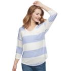Juniors' So&reg; Relaxed V-neck Tunic Tee, Size: Medium, Light Blue