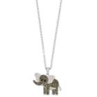 Silver Plated Crystal Elephant Pendant Necklace, Women's, Size: 18, Multicolor