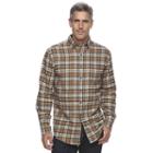 Men's Croft & Barrow&reg; True Comfort Plaid Classic-fit Flannel Button-down Shirt, Size: Xl, Lt Brown