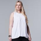 Plus Size Simply Vera Vera Wang Pintuck Flowy Tank Top, Women's, Size: 1xl, White