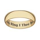 Sweet Sentiments 18k Gold Over Sterling Silver Wedding Band, Women's, Size: 9, Yellow