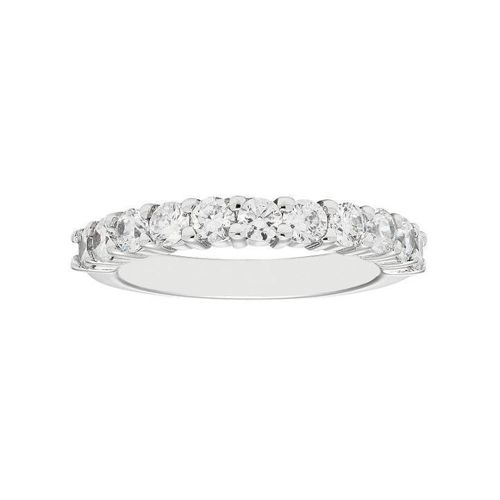 Diamonore Sterling Silver 1 Carat T.w. Simulated Diamond Anniversary Ring, Women's, Size: 5, White