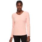 Women's Tek Gear&reg; Microfleece V-neck Tee, Size: Large, Brt Orange