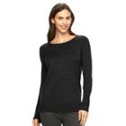 Women's Apt. 9&reg; Sparkle Scoopneck Sweater, Size: Medium, Black