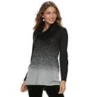 Women's Apt. 9&reg; Ombre Removeable Cowlneck Sweater, Size: Xl, Black
