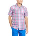 Big & Tall Chaps Classic-fit Plaid Easy-care Button-down Shirt, Men's, Size: 4xb, Pink