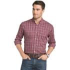 Men's Izod Advantage Sportflex Plaid Regular-fit Stretch Button-down Shirt, Size: Medium, Drk Purple