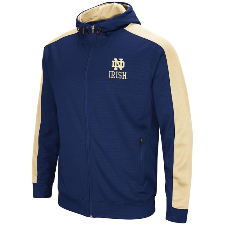 Men's Notre Dame Fighting Irish Setter Full-zip Hoodie, Size: Xl, Blue (navy)