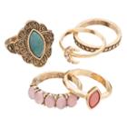 Moon & Filigree Ring Set, Women's, Size: 7, Multicolor
