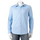 Apt. 9, Men's &reg; Slim-fit Patterned Stretch Button-down Shirt, Size: Large Slim, Blue