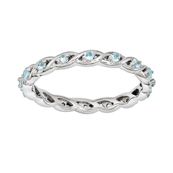 Stacks And Stones Sterling Silver Blue Topaz Stack Ring, Women's, Size: 5