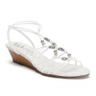 New York Transit Advanced More Women's Wedge Sandals, Size: Medium (9.5), White