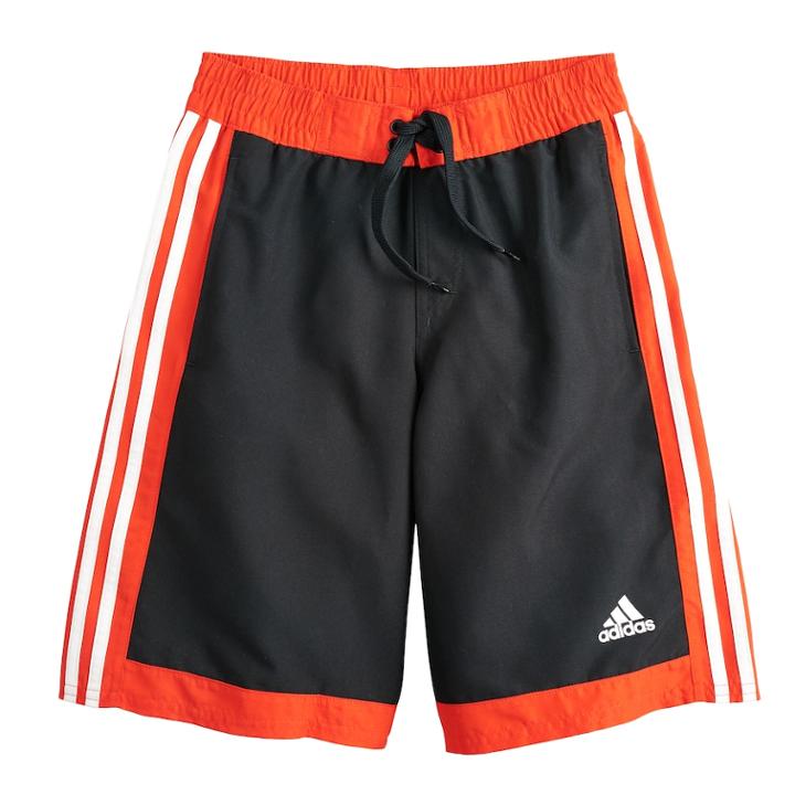Boys 8-20 Adidas Core Iconic Swim Trunks, Size: Small, Red