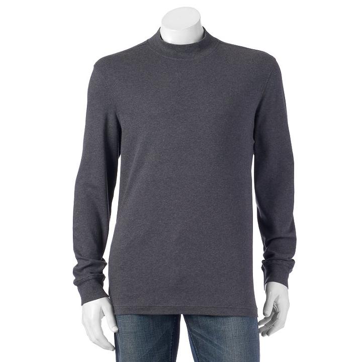Big & Tall Croft & Barrow&reg; Classic-fit Interlock Mockneck Tee, Men's, Size: 4xb, Dark Grey