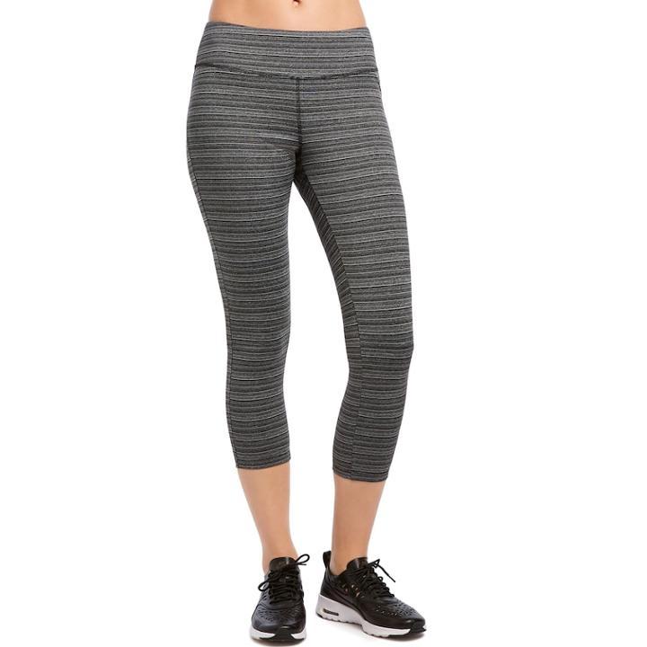 Women's Jockey Sport Stripe Capri Leggings, Size: Medium, Oxford