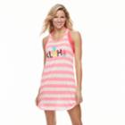 Women's Miken Graphic Racerback Cover-up, Size: Medium, Dark Pink