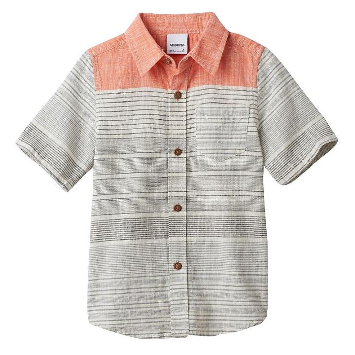 Boys 4-7x Sonoma Goods For Life&trade; Woven Shirt, Boy's, Size: 4, Med Orange