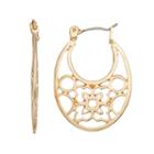 Chaps Openwork Oval Hoop Earrings, Women's, Gold