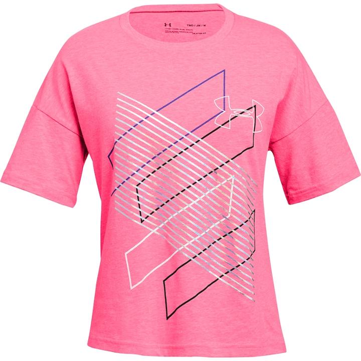 Girls 7-16 Under Armour Step It Up Short Sleeve Graphic Tee, Size: Small, Penta Pink