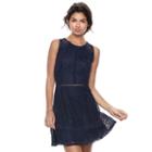Juniors' Up By Ultra Pink Sleeveless Lace Skater Dress, Teens, Size: Large, Blue (navy)