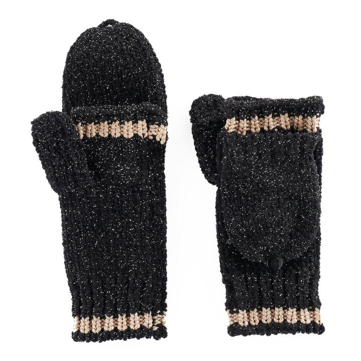 Women's So&reg; Chenille Flip-top Mittens, Oxford