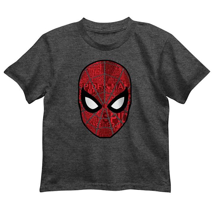 Boys 4-7 Marvel Spider-man Face Graphic Tee, Size: 4, Grey (charcoal)