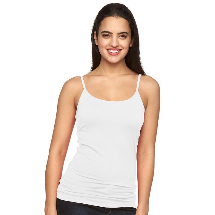 Women's Apt. 9&reg; Solid Seamless Camisole, Size: L/xl, White