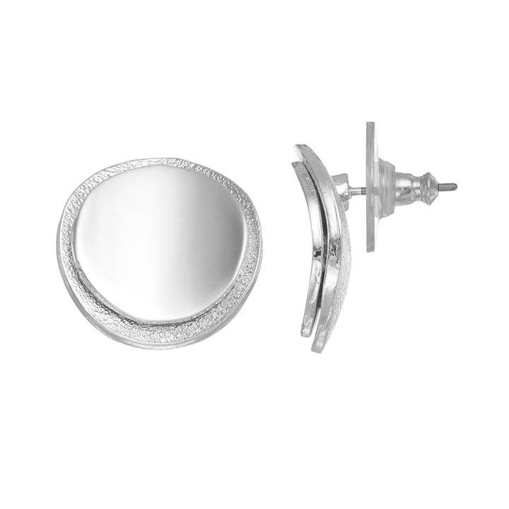 Dana Buchman Layered Disc Drop Earrings, Women's, Silver