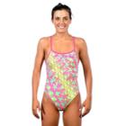 Women's Dolfin Bellas Print Tie-back One-piece Swimsuit, Size: 32 Comp, Med Pink