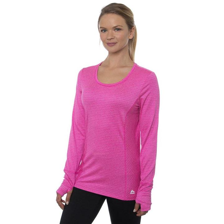Women's Rbx Peached Jacquard Tee, Size: Medium, Med Pink