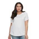 Plus Size Sonoma Goods For Life&trade; Essential Crewneck Tee, Women's, Size: 3xl, White