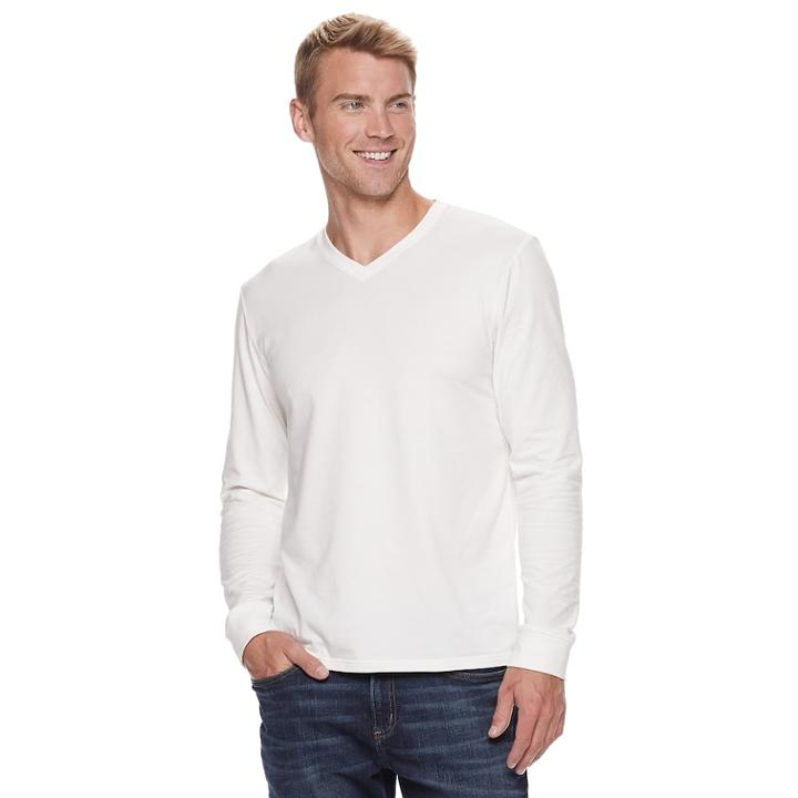 Men's Sonoma Goods For Life&trade; Slim-fit Supersoft V-neck Tee, Size: Xxl, White