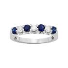The Regal Collection Genuine Blue Sapphire And 1/3 Carat T.w. Igl Certified Diamond 14k White Gold Ring, Women's, Size: 6