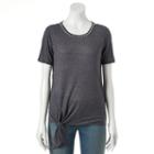 Women's Juicy Couture Embellished Tie Tee, Size: Medium, Grey