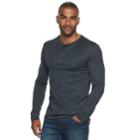 Men's Marc Anthony Slim-fit Slubbed Sweater Henley, Size: Medium, Black