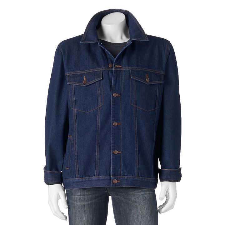 Big & Tall North 40 Flannel-lined Denim Jacket, Men's, Size: 2xb, Dark Blue