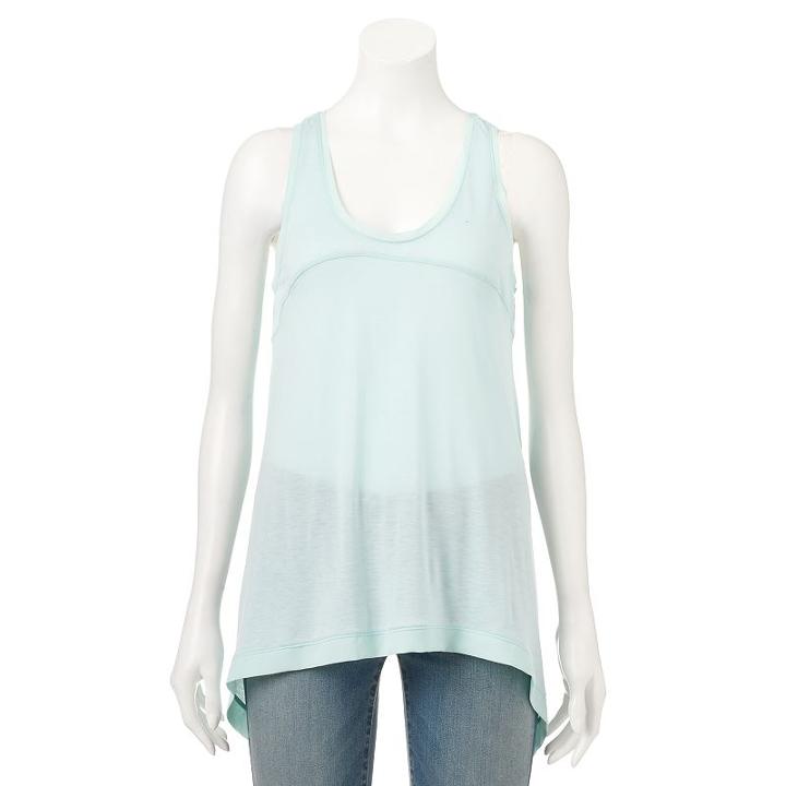 Women's Juicy Couture Handkerchief Tank, Size: Xs, Turquoise/blue (turq/aqua)