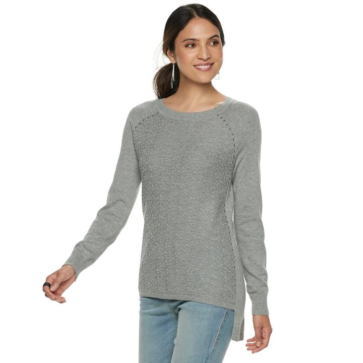 Women's Rock & Republic&reg; Raglan Sleeve Sweater, Size: Small, Black